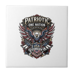 Patriotischer Rock Eagle Crest Musik Rock Metal Pa Fliese