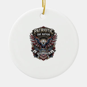 Patriotischer Rock Eagle Crest Musik Rock Metal Pa Keramik Ornament