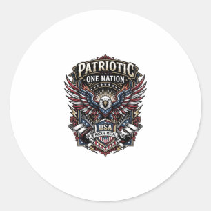 Patriotischer Rock Eagle Crest Musik Rock Metal Pa Runder Aufkleber