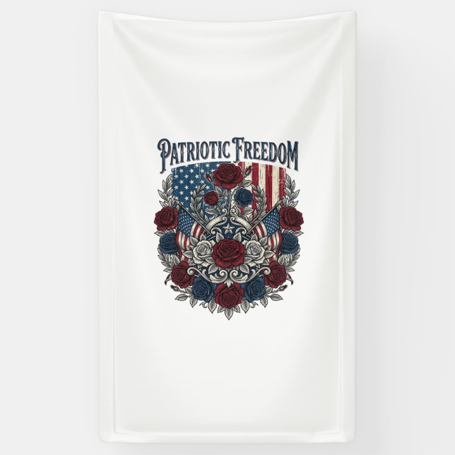 Patriotischer Rosengarten Banner (Vertikal)