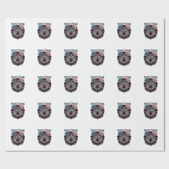 Patriotischer Rosengarten Geschenkpapier (Flach)