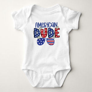PATRIOTISCHER ROT WEISS BLAUER AMERIKANISCHER TYP BABY STRAMPLER