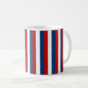 Patriotischer Rot, Weiß und Blauer Streifen Kaffeetasse