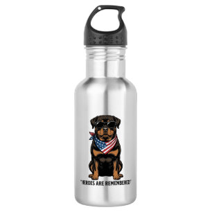 Patriotischer Rottweiler Held Hund Vintage Design_ Edelstahlflasche