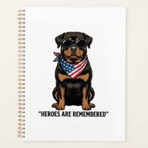 Patriotischer Rottweiler-Held-Hund Vintage-Design_ Planer