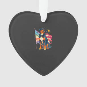 Patriotischer Rottweiler mit USA-Flaggen-Kunst Ornament