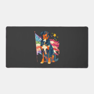 Patriotischer Rottweiler mit USA-Flaggen-Kunst Schreibtischunterlage