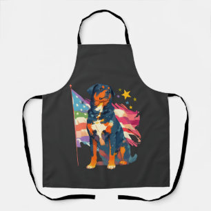 Patriotischer Rottweiler mit USA-Flaggen-Kunst Schürze