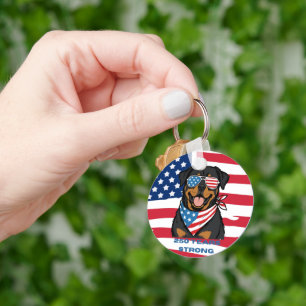 Patriotischer Rottweiler Schlüsselanhänger