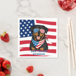 Patriotischer Rottweiler  Serviette