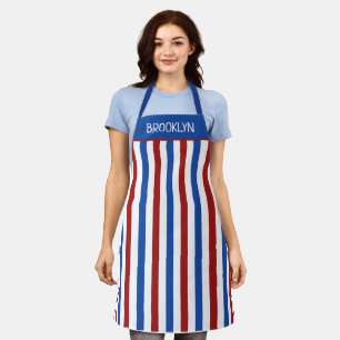 Patriotischer Rotwein und Blauer Streifen Custom Schürze