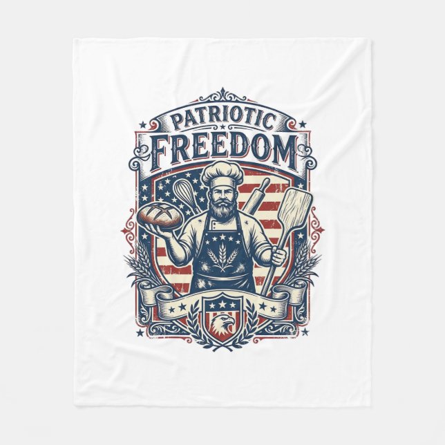 Patriotischer Sauerteigbäcker Fleecedecke (Vorderseite)