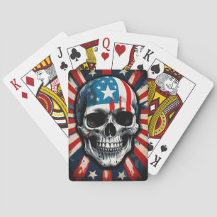 "Patriotischer Schädel: Rebellion der US Flagge Spielkarten