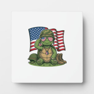 Patriotischer Schildkröten-Gruß Vektor-Design_1 Fotoplatte