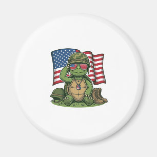 Patriotischer Schildkröten-Gruß Vektor-Design_1 Magnet