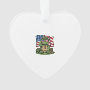 Patriotischer Schildkröten-Gruß Vektor-Design_1 Ornament