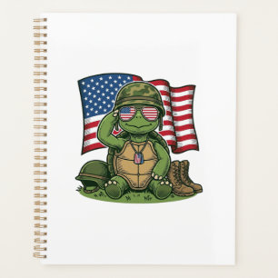 Patriotischer Schildkröten-Gruß Vektor-Design_1 Planer