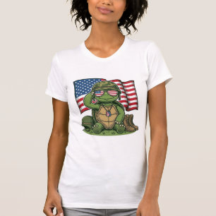 Patriotischer Schildkröten-Gruß Vektor-Design_1 T-Shirt