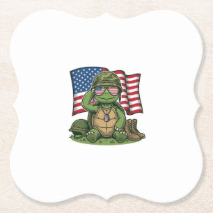 Patriotischer Schildkröten-Gruß Vektor-Design_1 Untersetzer