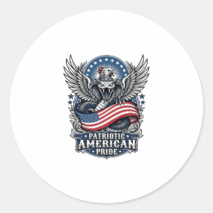 Patriotischer Schlangenschädel Liberty-Biest-Tier- Runder Aufkleber