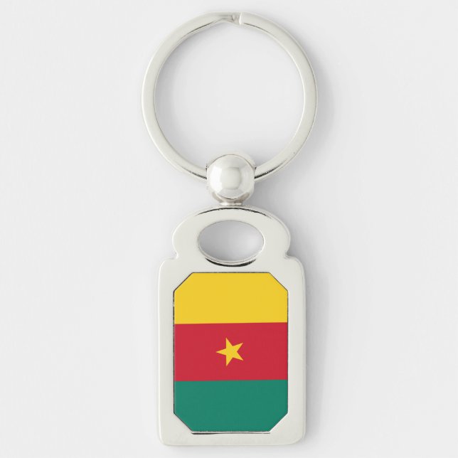 Patriotischer Schlüsselanhänger mit Flagge Kamerun (Vorderseite)
