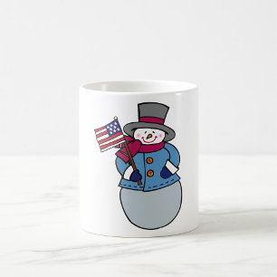 Patriotischer Schneemann-Becher Kaffeetasse