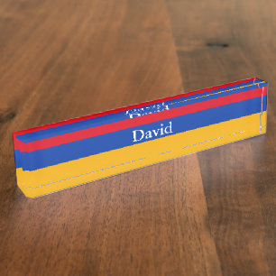 Patriotischer Schreibtisch-Name-Platte mit armenis Namensplakette