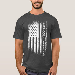 Patriotischer Schulberater mit amerikanischer Fahn T-Shirt