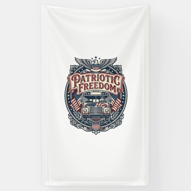 Patriotischer Schulbusfahrer Banner (Vertikal)
