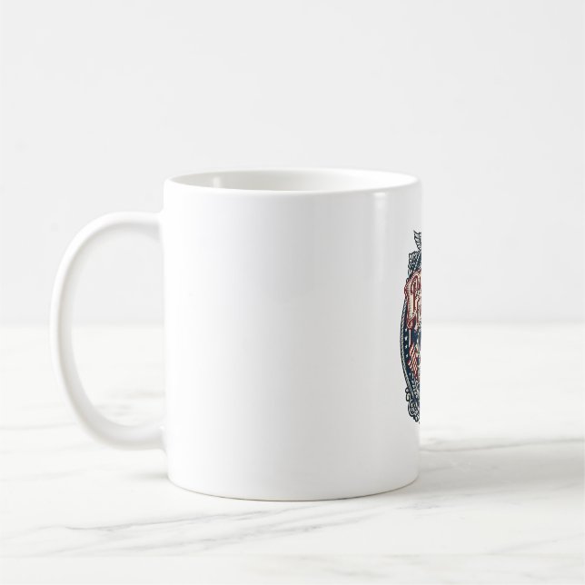 Patriotischer Schulbusfahrer Kaffeetasse (Links)