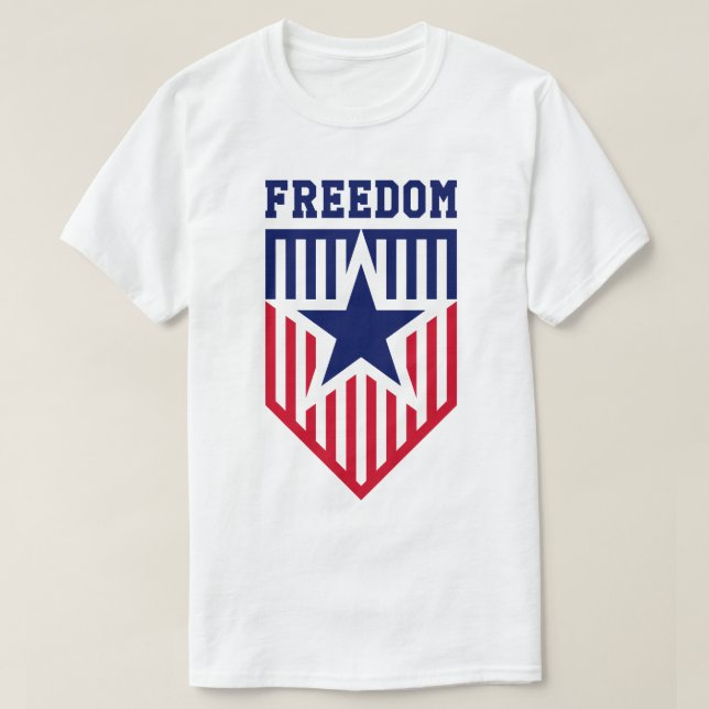 Patriotischer Schutzschild für das Emblem der Frei T-Shirt (Design vorne)