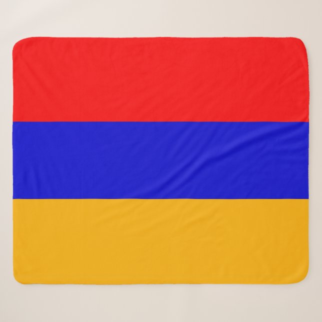 Patriotischer Sherpa-Blanket mit armenischer Flagg Sherpadecke (Vorderseite (Horizontal))