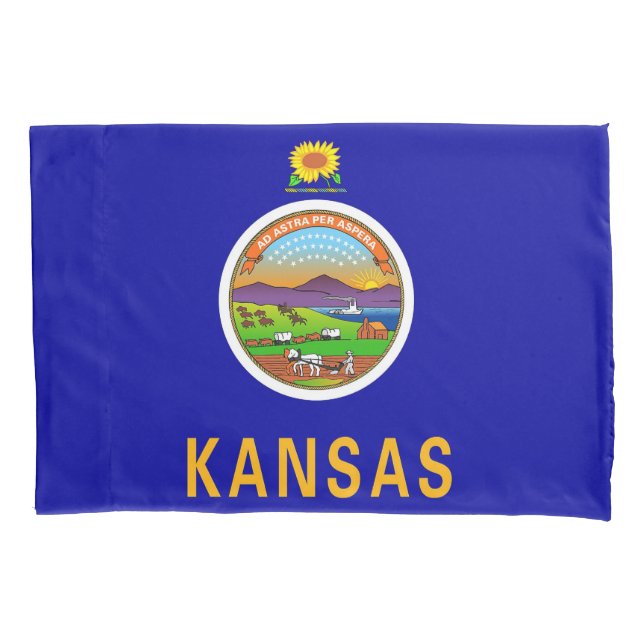 Patriotischer Single Pillowcase Fahne von Kansas,  Kissenbezug (Vorderseite)