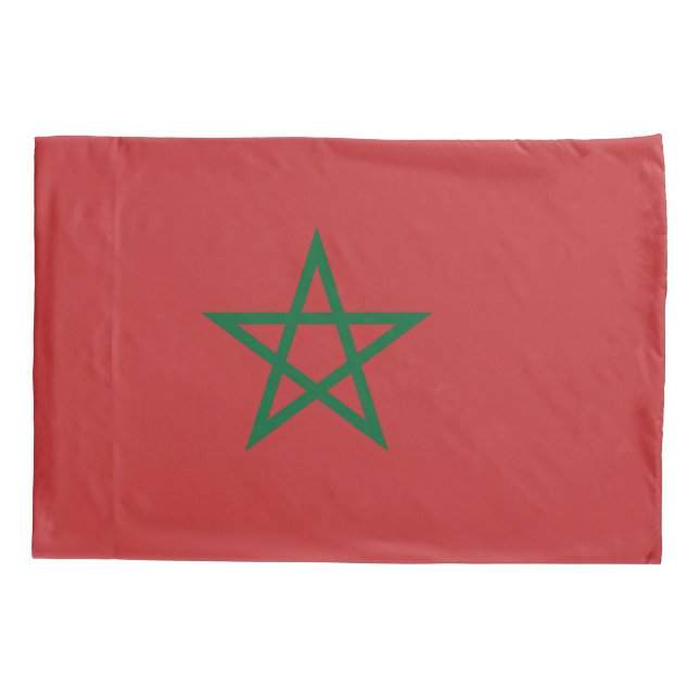Patriotischer Single Pillowcase Flagge Marokkos Kissenbezug (Rückseite)