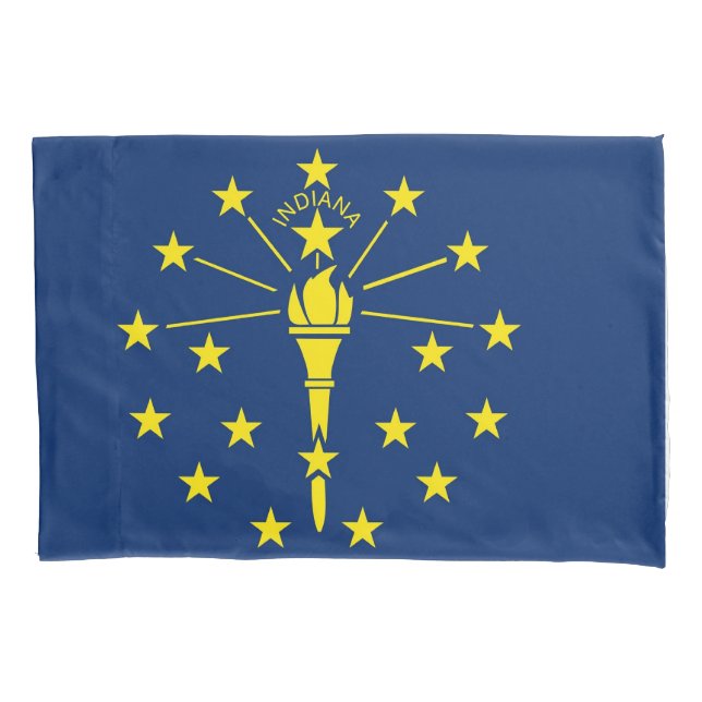 Patriotischer Single Pillowcase Flagge von Indiana Kissenbezug (Vorderseite)