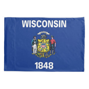 Patriotischer Single Pillowcase Flagge Wisconsin,  Kissenbezug