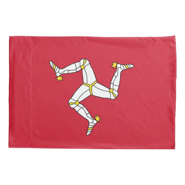 Patriotischer Single Pillowcase Isle of Man flagge Kissenbezug (Rückseite)