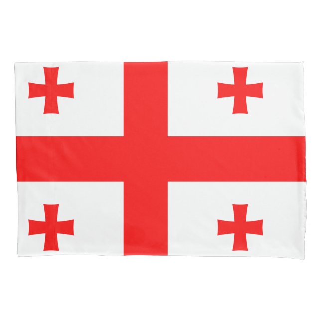 Patriotischer Single Pillowcase mit georgischer Fl Kissenbezug (Vorderseite)