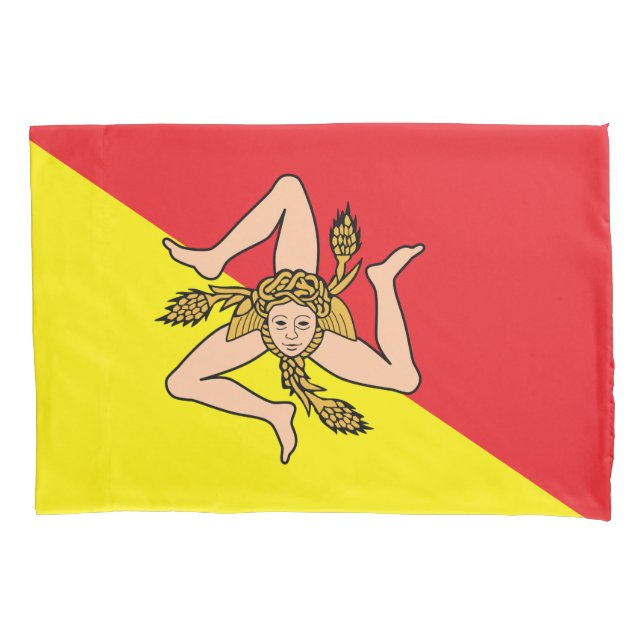 Patriotischer Single Pillowcase mit Sizilienflagge Kissenbezug (Vorderseite)