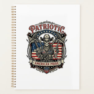 Patriotischer Skelett-Cowboy Dunkler Patriot-Skele Planer