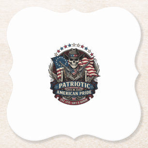 Patriotischer Skelett-Cowboy Dunkler Patriot Skele Untersetzer