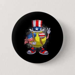 Patriotischer Softball 4. Juli USA Männer Frauen J Button