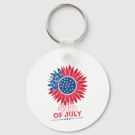 Patriotischer Sonnenblumenblume Amerikanische Unab Schlüsselanhänger