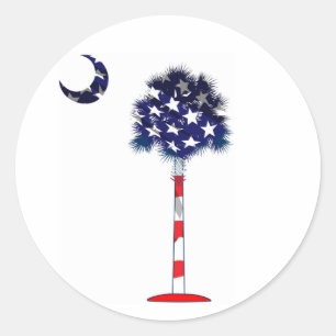 Patriotischer South CarolinaPalmetto Runder Aufkleber