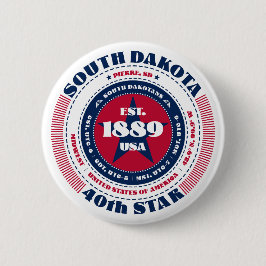 Patriotischer South Dakota Circle mit Staat Detail Button