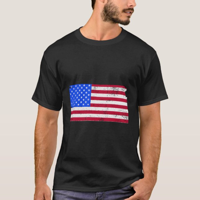 Patriotischer Staat der Kansas-US-Flagge für T-Shirt (Vorderseite)