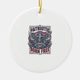 Patriotischer Stahl Road Guardian Biker Road Freed Keramik Ornament