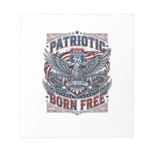 Patriotischer Stahl Road Guardian Biker Road Freed Notizblock