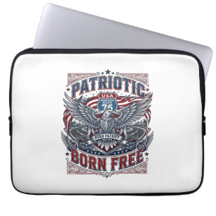 Patriotischer Stahl-Straßenwächter-Biker-Straßenfr Laptopschutzhülle