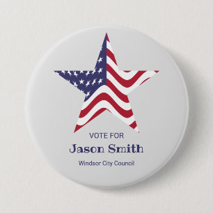 Patriotischer Stern-Button-Wahl Amerikanische Flag Button